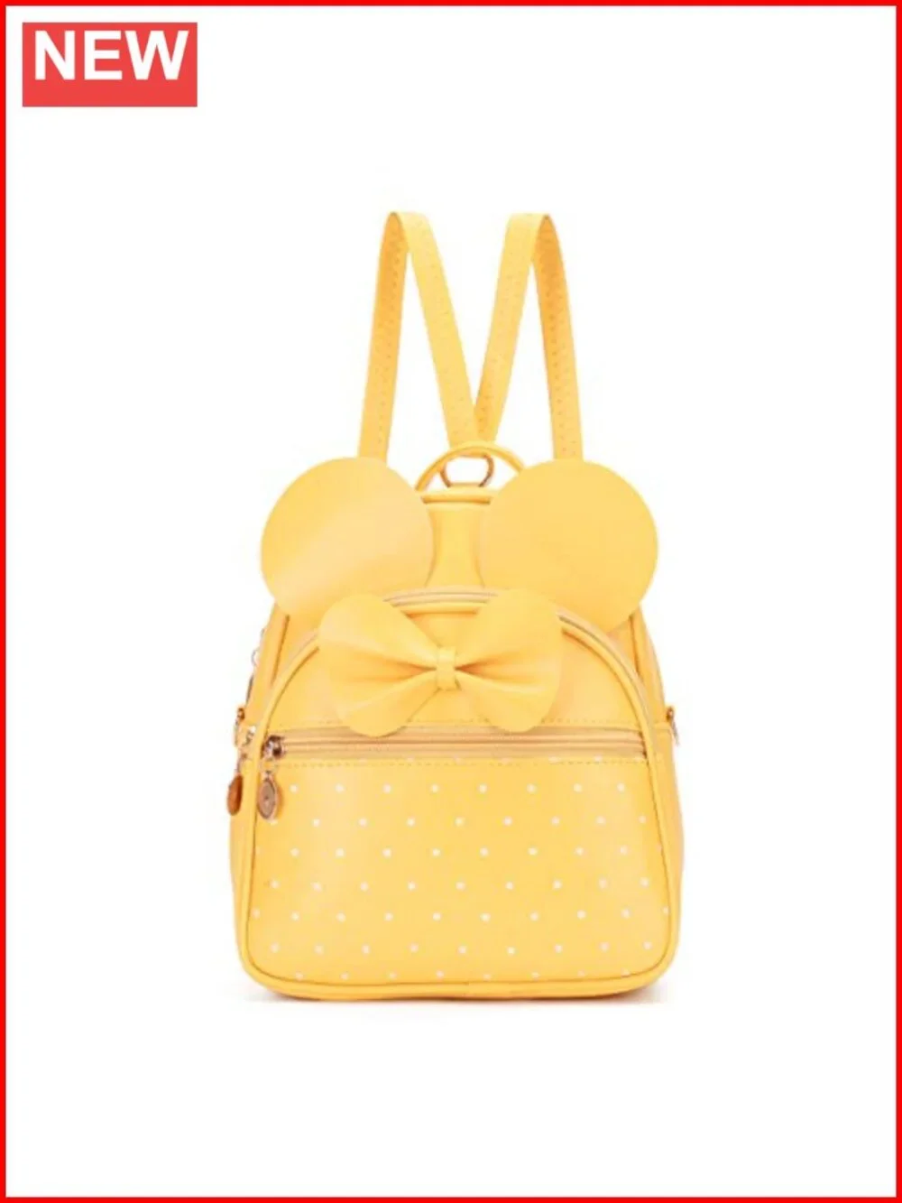 Cute Bowknot Polka Dot Mini Backpack for Girls Women Convertible Daypack Purse